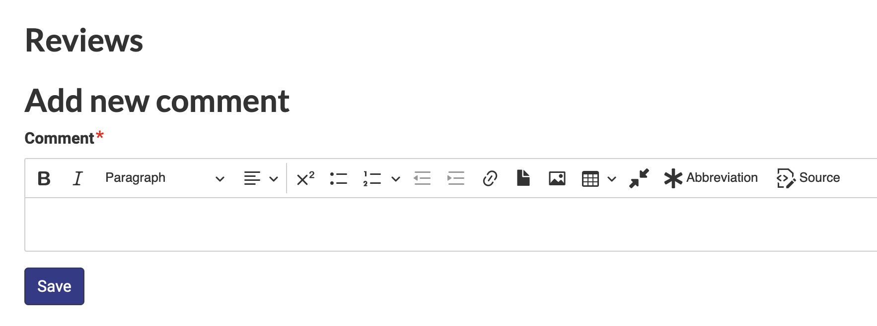 Add new comment section